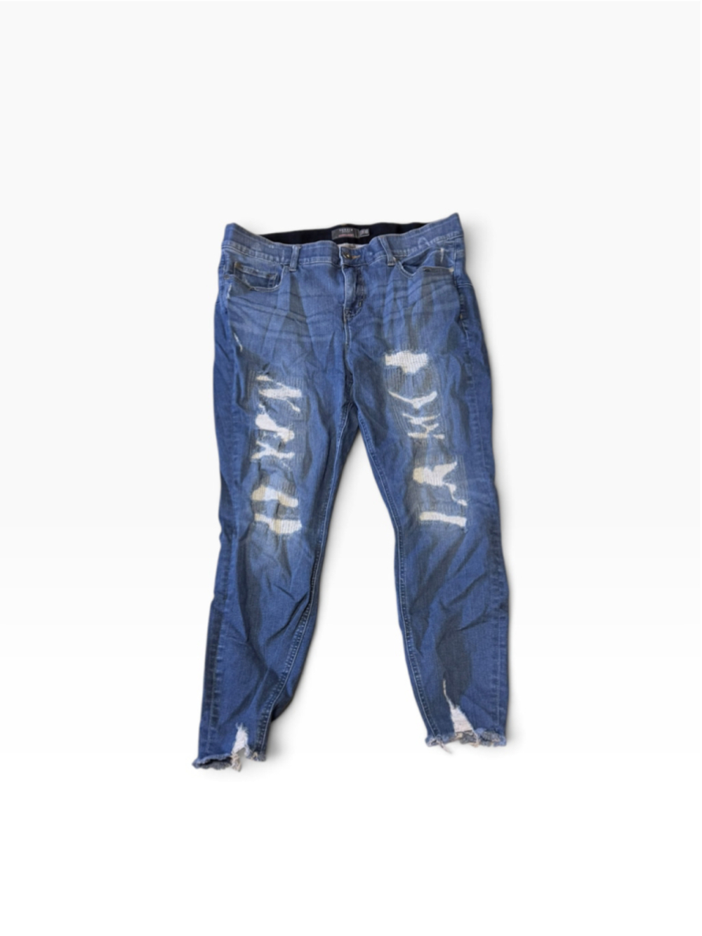 Women's Torrid Distressed Ankle Jeans Size 18R Blue.